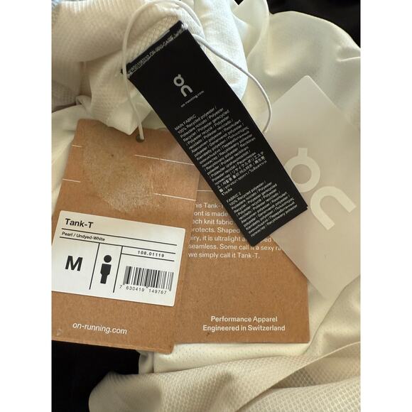 NWT ON Pearl Undyed- White Sleeveless Tank top Men’s Size Medium - Picture 5 of 5